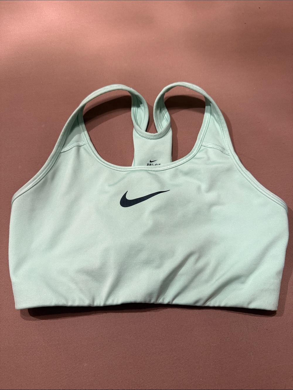 Nike Light Mint Racerback Sports Bra with Black Swoosh